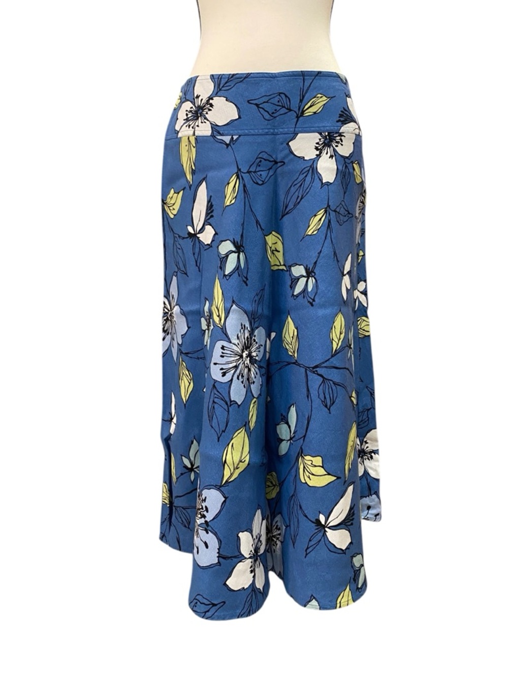 Emma James Linen Blend A-line Skirt EUC Size 8 fits Size M Cottagecore Floral